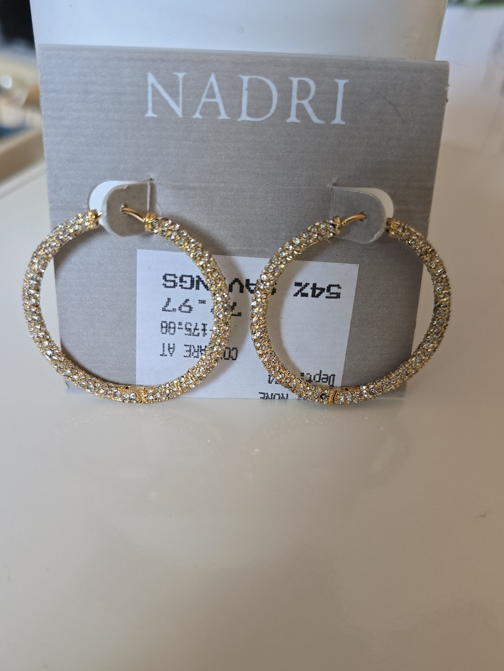 Nadri Gold Crystal Pavé Hoop Earrings